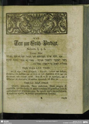 [Erklärung der Früh-Predigt, Nehem. I, 5. 6.]