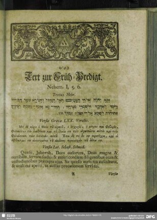 [Erklärung der Früh-Predigt, Nehem. I, 5. 6.]