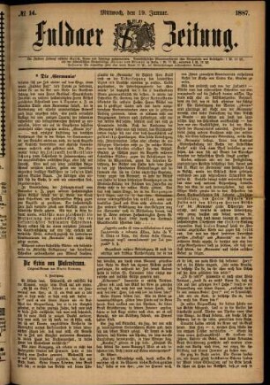 Ausgabe vom Mittwoch, den 19. Januar 1887.