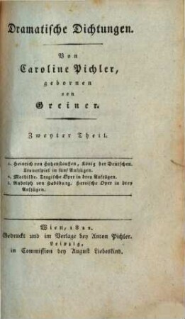Dramatische Dichtungen, 2. Dramatische Dichtungen ; Theil 2