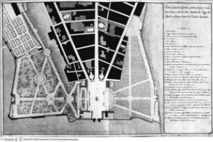 Rom, Grundriss des geplanten Giardino del Gran Cesare seitlich der Piazza del Popolo