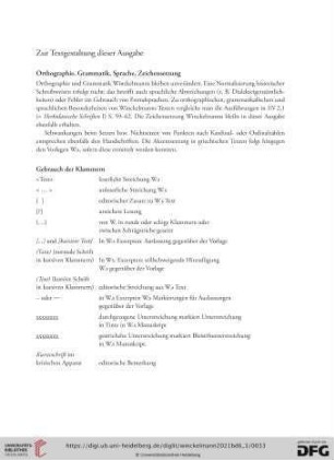 Zur Textgestaltung dieser Ausgabe