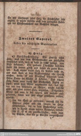 Zweites Capitel. Ueber die nöthigen Materialien