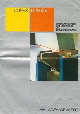 Mikrofilmaufnahmegerät "Copex D 2500 E" der Agfa-Gevaert-Aktiengesellschaft