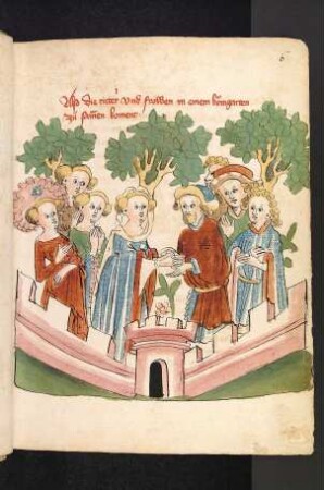 Das Treffen von Rittern und Jungfrauen im Baumgarten