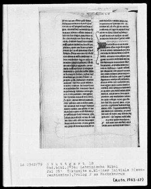 Lateinische Bibel, drei Bände — Initiale R (everentissimo), Folio 251recto