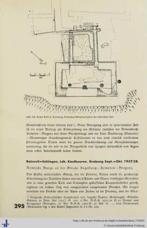 Baisweil - Schlingen, Ldg. Kaufbeuren. Grabung Sept. - Okt. 1937/38.