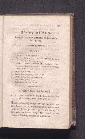 Fünfter Abschnitt. Vom Gebrauch stummer Buchstaben überhaupt.