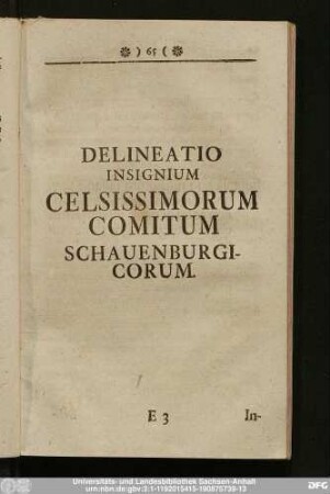 Delineatio Insignium Cecsissimorum Comitum Schauenburgicorum.