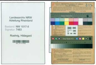 Entnazifizierung Hildegard Roehrig , geb. 18.05.1920 (Bibliothekarin)