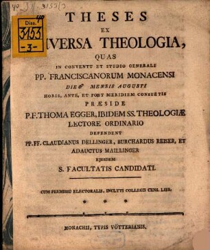 Theses ex universa theologia