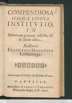 Compendiosa Italicae Linguae Institutio