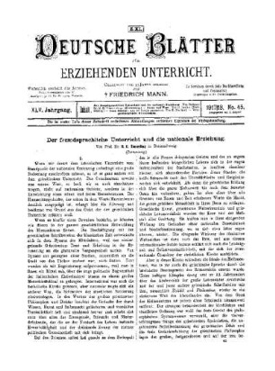 Der fremdsprachliche Unterricht und die nationale Erziehung : (Fortsetzung)