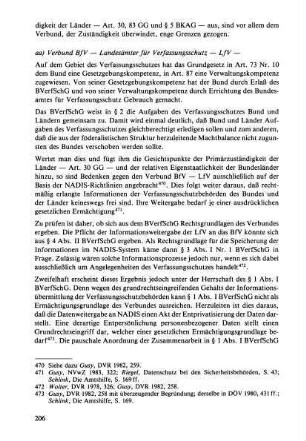 aa) Verbund BfV - Landesämter für Verfassungsschutz - LfV