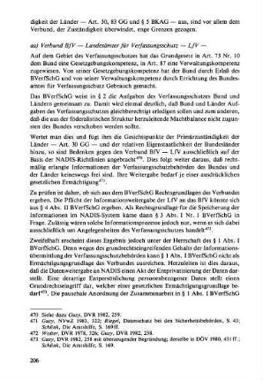 aa) Verbund BfV - Landesämter für Verfassungsschutz - LfV