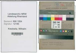 Entnazifizierung Wilhelm Kreckwitz , geb. 01.12.1890 (Eichangestellter)