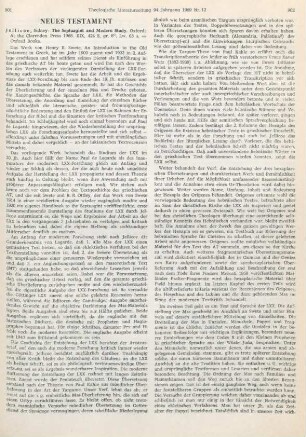 901-905 [Rezension] Jellicoe, Sidney, The Septuagint and modern study