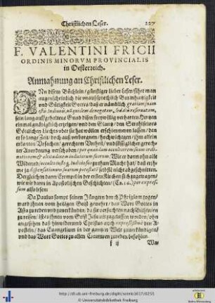 Anmahnung an Christlichen Leser.