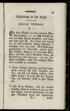 Einleitung in der Logik. Zweiter Abschnitt.