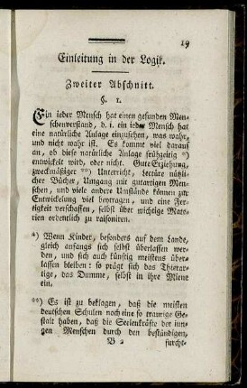 Einleitung in der Logik. Zweiter Abschnitt.