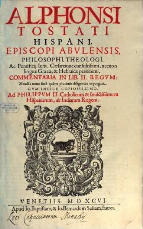 Alphonsi Tostati Hispani, Episcopi Abulensis Commentaria in ... Lib. ... Regum. [1], In Lib. II Regum