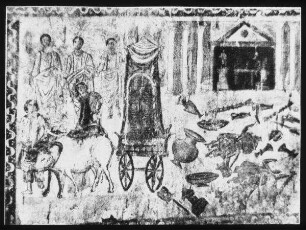 Dura Europos, Synagoge, Westwand, Darstellung: Bundeslade