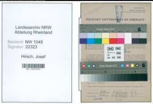 Entnazifizierung Josef Hirsch , geb. 06.02.1889 (Lokfuehrer)