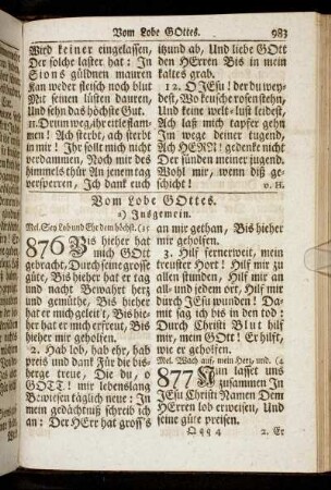 Vom Lobe Gottes. - Vom Creutz und Leiden.