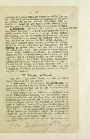 XV. Übergang zur Neuzeit