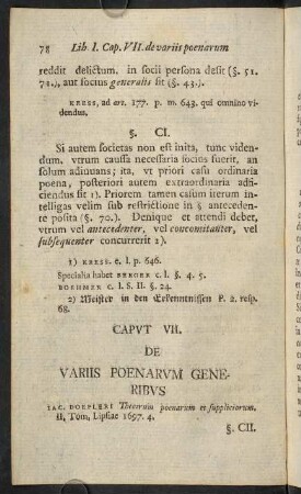 78-96, Caput VII. De variis poenarum gereribus.