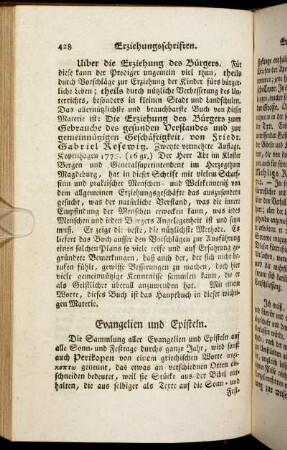 Evangelien und Episteln. - Extemporiren.