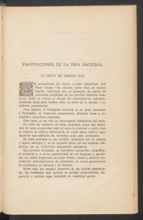 Palpitaciones de la vida nacional