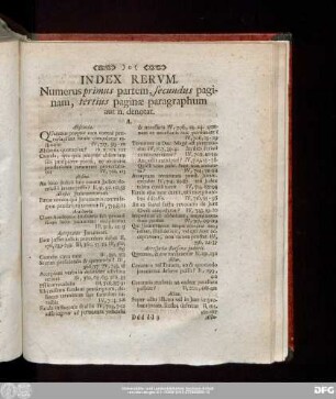 Index Rerum. Numerus primus partem, secundus paginam, tertius pagine paragraphum aut n. denotat.