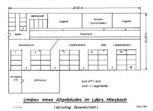 Umbau eines Altgebäudes im Ldkr. Miesbach (Vorschlag Boxenlaufstall)