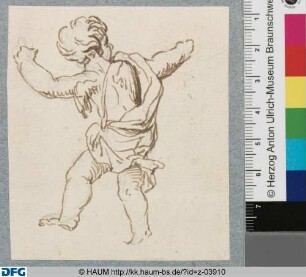 Tanzender Putto von hinten gesehen