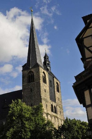 Quedlinburg - Turm der Marktkirche : Der Turm der Marktkirche. Aufgenommen in Quedlinburg am 17. Juli 2012