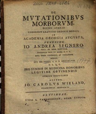 De Mvtationibvs Morborvm