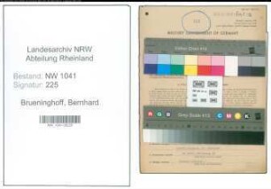 Entnazifizierung Bernhard Brueninghoff , geb. 17.11.1909 (Maurer)