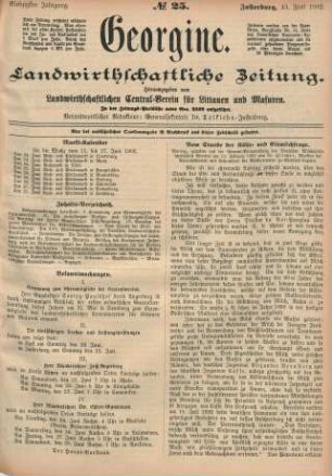 Siebzigster Jahrgang. No. 25. Insterburg, 19. Juni 1902.