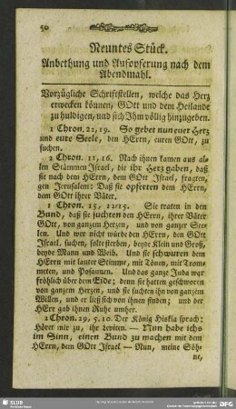 Neuntes Stück. Anbethung und Aufopferung nach dem Abendmahl