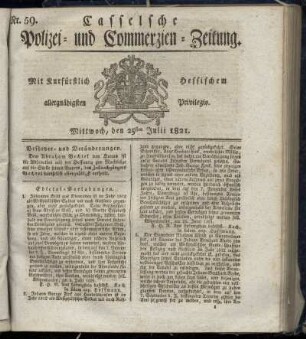 Nr. 59, Mittwoch den 25sten Julii. 1821
