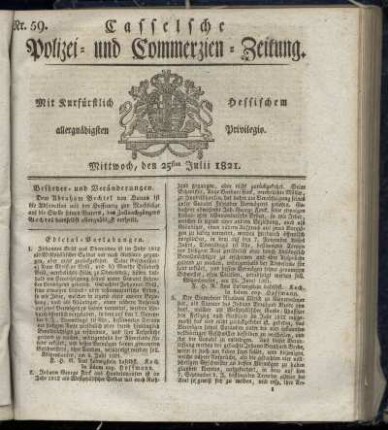 Nr. 59, Mittwoch den 25sten Julii. 1821