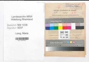 Entnazifizierung Maria Lang , geb. 31.01.1914 (Bueroangestellte)