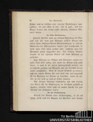 18. Erste Anpflanzung.