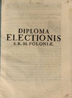 Diploma Electionis S. R. M. Poloniae