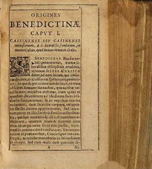 Origines Benedictinae, Siue Illvstrivm Coenobiorvm Ord. S. Benedicti, Nigrorvm Monachorvm, Per Italiam, Hispaniam, Galliam, Germaniam, Poloniam, Belgium, Britanniam, aliasque Provincias Exordia Ac Progressvs