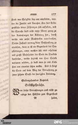 Siebenzehendes Capitel. Selbstgespräche.