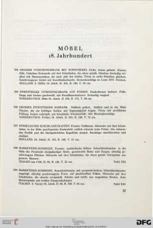Möbel des 18. Jahrhunderts (Nr. 224-325)