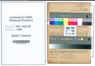 Entnazifizierung Friedrich Gester , geb. 05.04.1895 (Stadtinspektor)