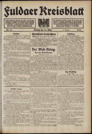 Ausgabe vom Freitag, den 26. März 1915.